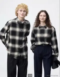 オンブレチェックシャツ レディース