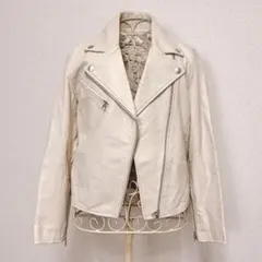 FRAY I.D ラム レザー ライダース ジャケット アイボリー 羊革