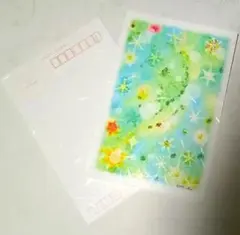 冬の雪絵葉書和紙ポストカード3枚　パステルアート　クリスマス　寒中お見舞い　年賀