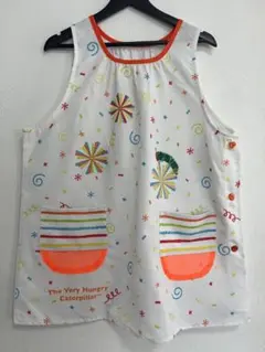 ★H309★新品　はらぺこあおむしＨＡＰＰＹエプロン　ホワイト