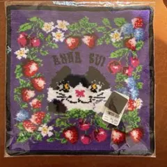 ANNA SUI 猫と花のタオルハンカチ
