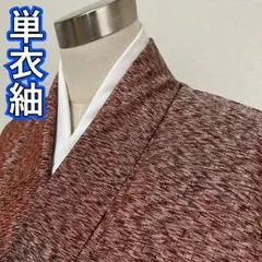 ◎KN2198 単衣 紬 身丈149.5cm 夏用 広襟 着物 正絹