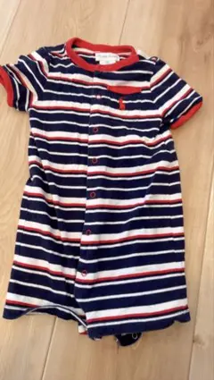 ラルフローレン ストライプロンパース 9M 75サイズ