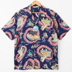新品*RRL*インディゴノーティカルキャンプシャツ*S*アロハシャツ