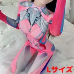▼Lサイズ セクシー全身タイツ　ピンク　クロッチファスナー付き コスプレ b