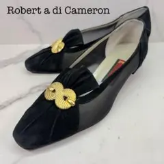 【美品】ロベルタディカメリーノ メッシュ スエード パンプス 黒 6 1/2のサムネイル