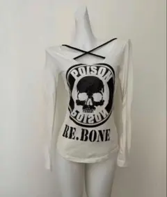 スカルプリント 長袖トップス y2k opiumグランジ　ゴシック