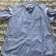 UNIQLO 水色 ボタンダウンシャツ 胸ポケット付き