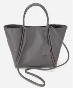 本革 グレー ショルダーバッグ ミニサイズ