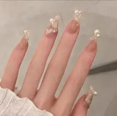 キラキラ ビジュー ネイルチップ ハート ストーン 華やか 上品