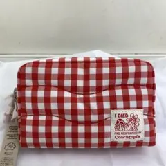 コーチトピア ループポーチ リサイクルポリエステル ギンガムパターン