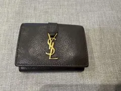 YSL 三つ折り財布　グレー