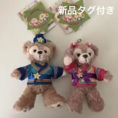 新品タグ付き❣ディズニー ダッフィー シェリーメイ ぬいぐるみバッジ 七夕