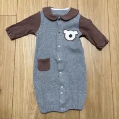 クマ刺繍付きツーウェイ・ドレスオール