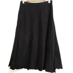 【自由区】フレアスカート(38)シワ加工 ミディ丈 レディース