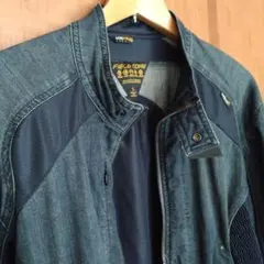 FIELD CORE バイカーデニムジャケット メッシュパネル付き　Ｌ