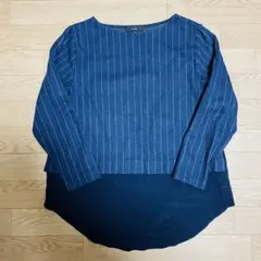 アルアバイル　allureville　切替ニット　セーター　ネイビー　ストライプ