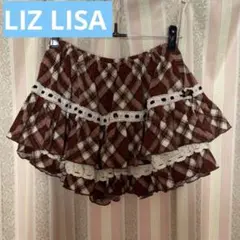LIZLISA リズリサ チェック柄 ミニ丈 スカパン スカート パンツ