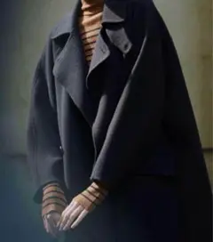 衿ストラップハーフ丈リバーPコート　ミラオーウェン　ブラック Mila owen 衿ストラップハーフ丈リバーPコート | FLAT 1F