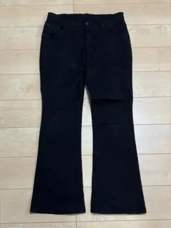 00s archive black flare denim y2k/シワ加工