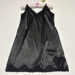 [新品未使用] 黒サテンキャミワンピース