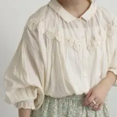 ツハルバイサマンサモスモス ヨーヨーキルトチュニックブラウス(キナリ)