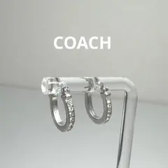 R*E様 COACH コーチ シルバー フープピアス ストーン付き
