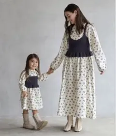petit main 親子リンクコーデ 花柄ワンピースセット