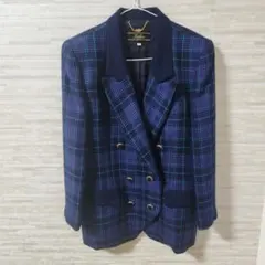 【L】レリアン テーラードジャケット チェック柄 金ボタン
