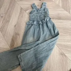 フリル付きライトブルーオーバーオール 100値引き！