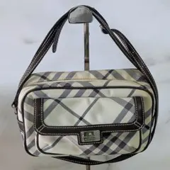 バーバリーブルーレーベル ノバチェック ロゴプレート ショルダーバッグ