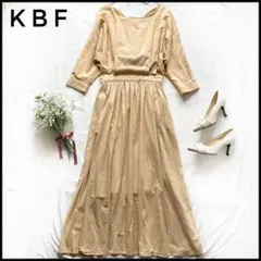 KBF ケービーエフ　バックリボン　ワンピース　ドルマンスリーブ　ロング丈