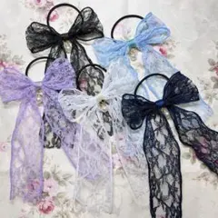 レースリボン　ロングリボン　キッズリボン　フォーマル　ヘアゴム　ハロウィン