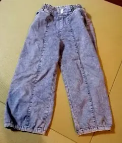 ブルー　デニムパンツ ウエストゴム　140