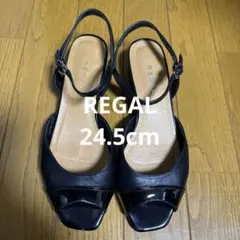 REGAL エナメル　黒サンダル　24.5cm