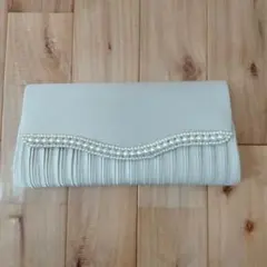 アイボリー パール装飾 クラッチバッグ　結婚式