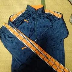 PUMA ウインドブレーカー ネイビー/オレンジ O