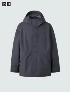 ●新品未使用●ユニクロU ブロックテックユーティリティパーカ ダークグレー M