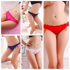 5枚組 Tバック シースルー セクシー ローライズ ショーツ レース