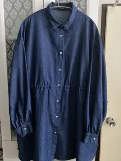 [おかだゆり]Sweet fleur ウエストマークデニムシャツチュニック