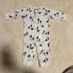 長袖ロンパース　森の動物　6-9month