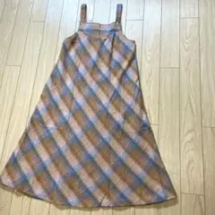 70s チェックキャミワンピース