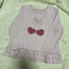 クーラクール　チェリー刺繍　長袖カットソー 100cm