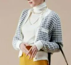 極美品 マルティニーク martinique カーディガン ニット 千鳥格子