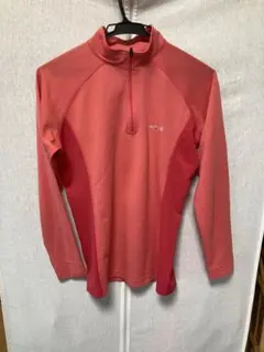 mont-bell M ハーフジップシャツ コーラルピンクレディース