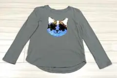 GAP 猫顔スパンコール刺繍長袖カットソー S
