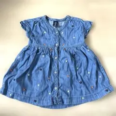 baby GAP 花柄刺繍入りデニムワンピース 18-24ヶ月 90cm