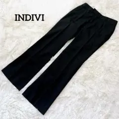 ★インディヴィ★フレアパンツ　スラックス　黒　ビジネス　レディース