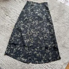 GU 大きいサイズ　ロングスカート　花柄　フラワープリント　XL