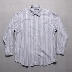 NAUTICA 2970 ストライプ柄 ブロードシャツ XXL 青